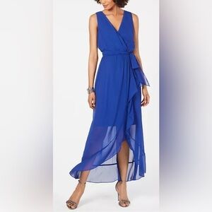 NWT SLNY Surplice High-Low Maxi Dress